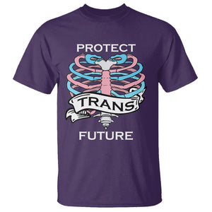 Protect Trans Kids Skeleton T Shirt Transgender Future LGBT Pride Flag LGBTQ Support TS02 Purple Printyourwear