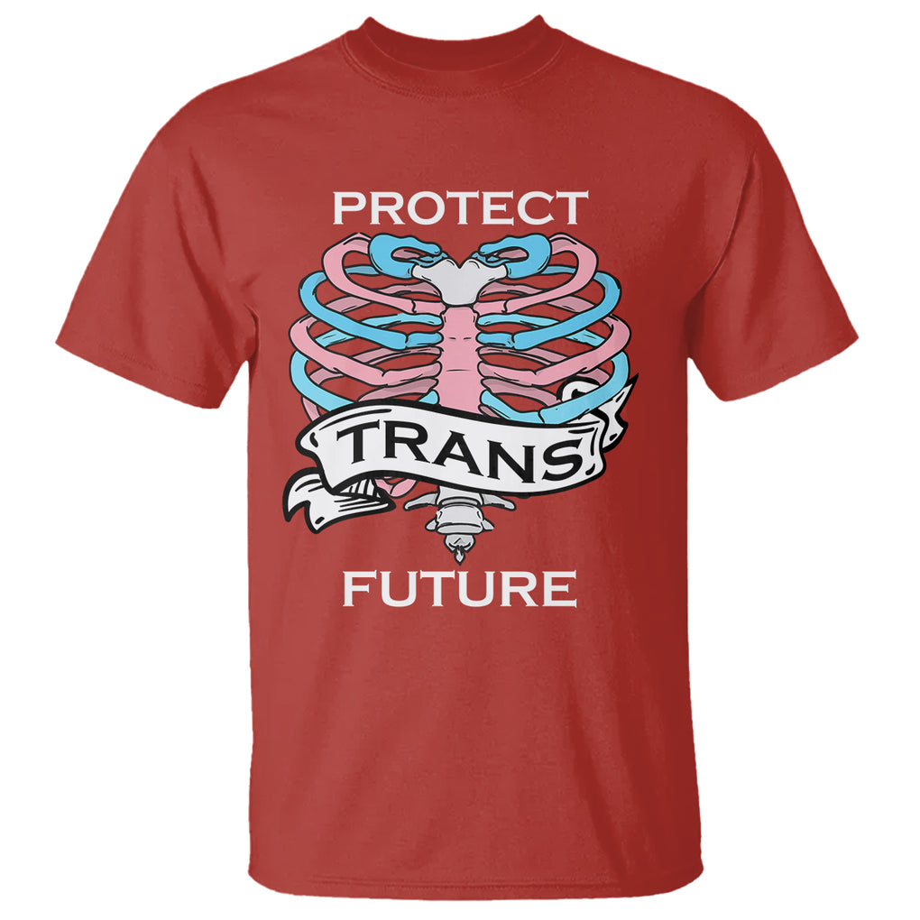 Protect Trans Kids Skeleton T Shirt Transgender Future LGBT Pride Flag LGBTQ Support TS02 Red Printyourwear