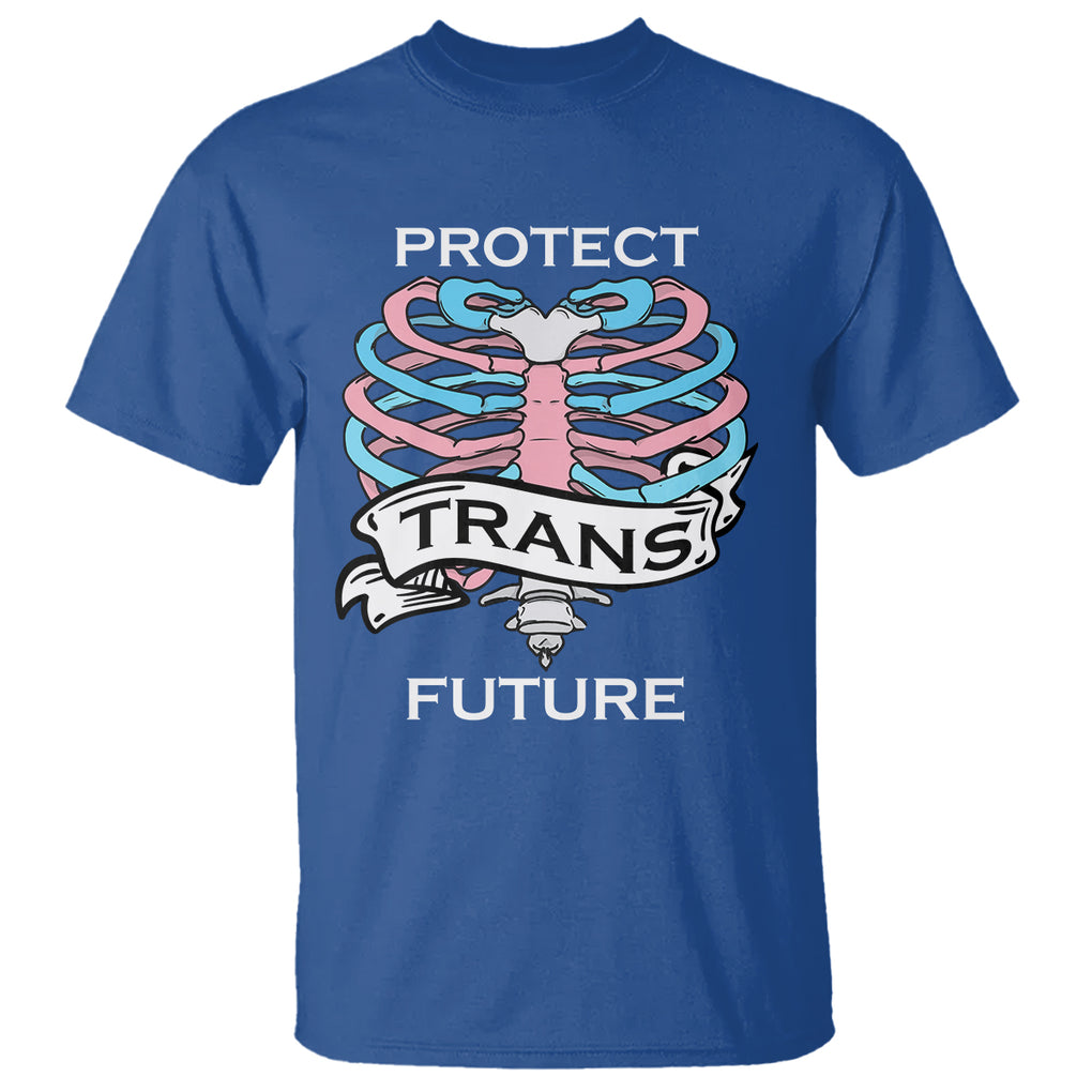 Protect Trans Kids Skeleton T Shirt Transgender Future LGBT Pride Flag LGBTQ Support TS02 Royal Blue Printyourwear