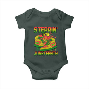 Steppin' Into Juneteenth 1865 Baby Onesie Freedom Day African American Pride TS02 Print Your Wear