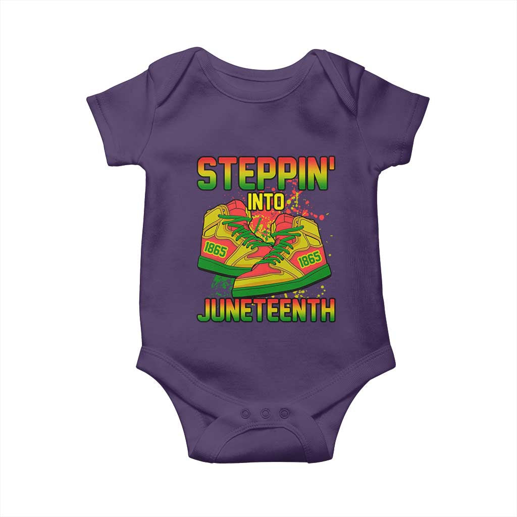 Steppin' Into Juneteenth 1865 Baby Onesie Freedom Day African American Pride TS02 Purple Print Your Wear