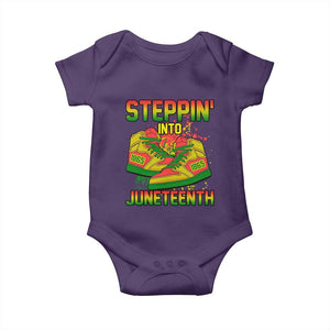 Steppin' Into Juneteenth 1865 Baby Onesie Freedom Day African American Pride TS02 Purple Print Your Wear