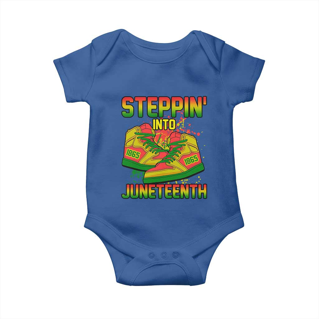 Steppin' Into Juneteenth 1865 Baby Onesie Freedom Day African American Pride TS02 Royal Blue Print Your Wear