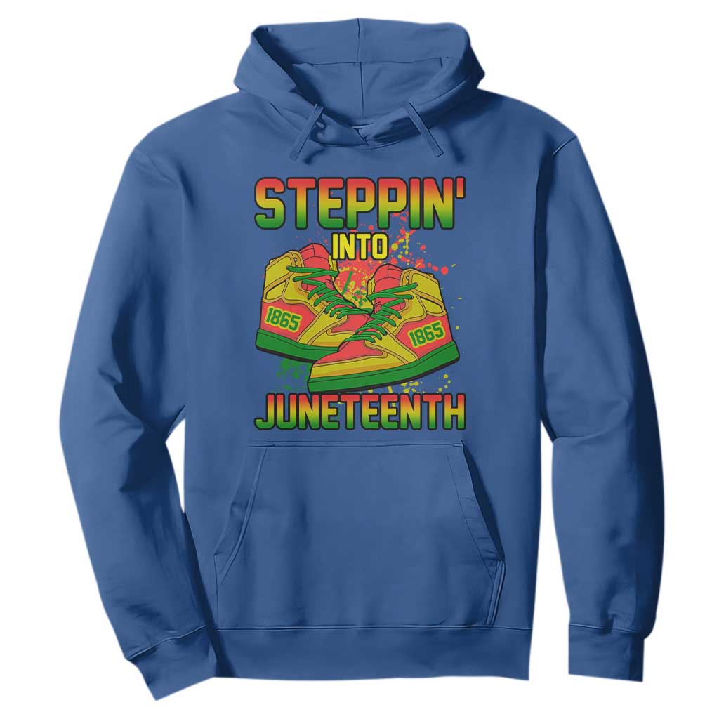Steppin' Into Juneteenth 1865 Hoodie African American History Pride TS02 Royal Blue Print Your Wear
