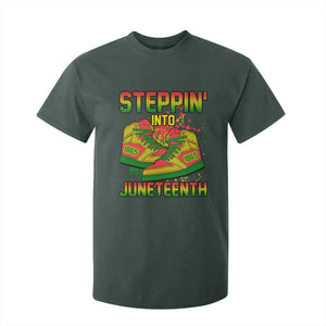 Steppin' Into Juneteenth 1865 T Shirt For Kid Freedom Day African American Pride TS02 Dark Forest Green Print Your Wear