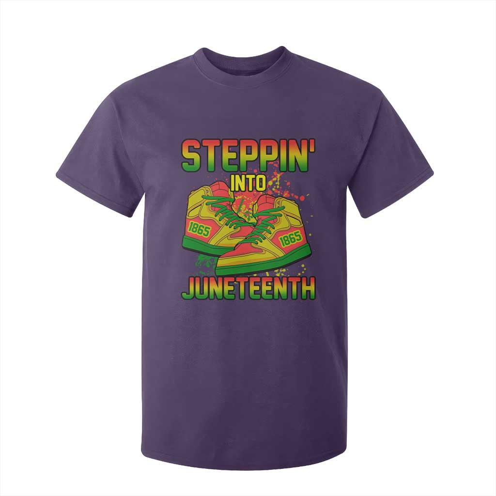 Steppin' Into Juneteenth 1865 T Shirt For Kid Freedom Day African American Pride TS02 Purple Print Your Wear