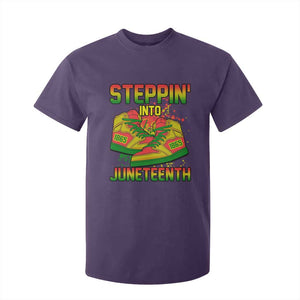 Steppin' Into Juneteenth 1865 T Shirt For Kid Freedom Day African American Pride TS02 Purple Print Your Wear