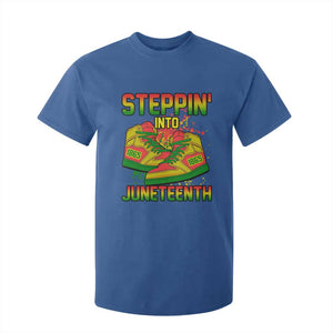 Steppin' Into Juneteenth 1865 T Shirt For Kid Freedom Day African American Pride TS02 Royal Blue Print Your Wear