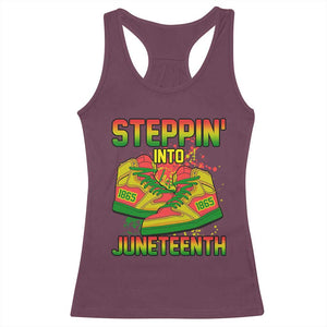Steppin' Into Juneteenth 1865 Racerback Tank Top Freedom Day African American Pride TS02 Maroon Print Your Wear