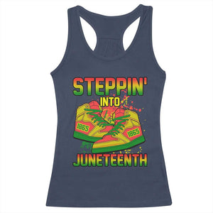 Steppin' Into Juneteenth 1865 Racerback Tank Top Freedom Day African American Pride TS02 Navy Print Your Wear