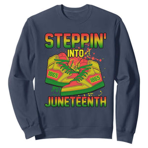 Steppin' Into Juneteenth 1865 Sweatshirt African American History Pride TS02 Navy Print Your Wear