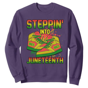 Steppin' Into Juneteenth 1865 Sweatshirt African American History Pride TS02 Purple Print Your Wear