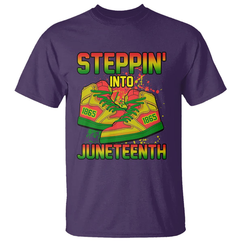 Steppin' Into Juneteenth 1865 T Shirt African American History Pride TS02 Purple Print Your Wear