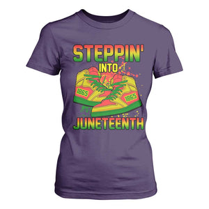 Steppin' Into Juneteenth 1865 T Shirt For Women Freedom Day African American Pride TS02 Purple Print Your Wear