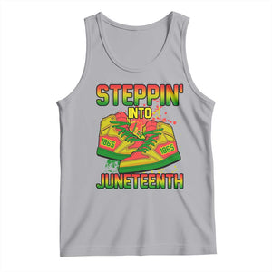 Steppin' Into Juneteenth 1865 Tank Top Freedom Day African American Pride TS02 Athletic Heather Print Your Wear