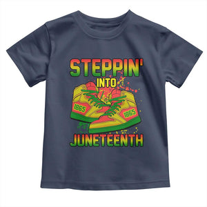 Steppin' Into Juneteenth 1865 Toddler T Shirt Freedom Day African American Pride TS02 Navy Print Your Wear