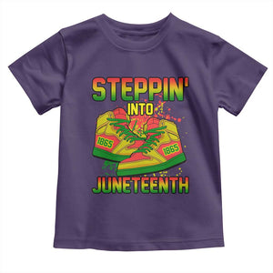 Steppin' Into Juneteenth 1865 Toddler T Shirt Freedom Day African American Pride TS02 Purple Print Your Wear