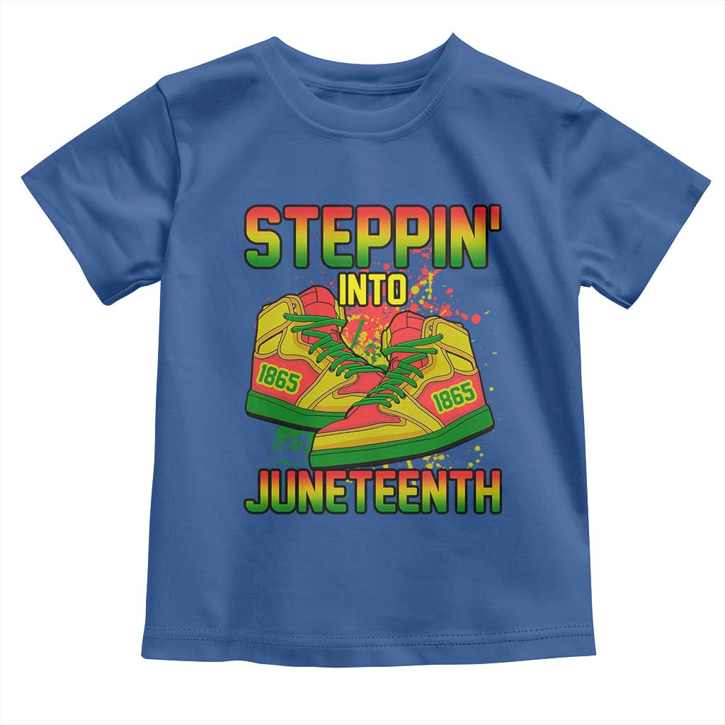 Steppin' Into Juneteenth 1865 Toddler T Shirt Freedom Day African American Pride TS02 Royal Blue Print Your Wear