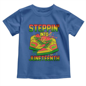Steppin' Into Juneteenth 1865 Toddler T Shirt Freedom Day African American Pride TS02 Royal Blue Print Your Wear