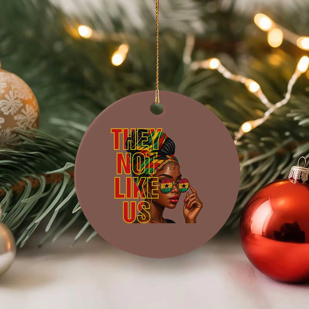 They Not Like Us Afro Queen Ceramic Ornament Melanin Magic Woman witth Headwrap and Sunglasses TS02 1pc Mocha Print Your Wear