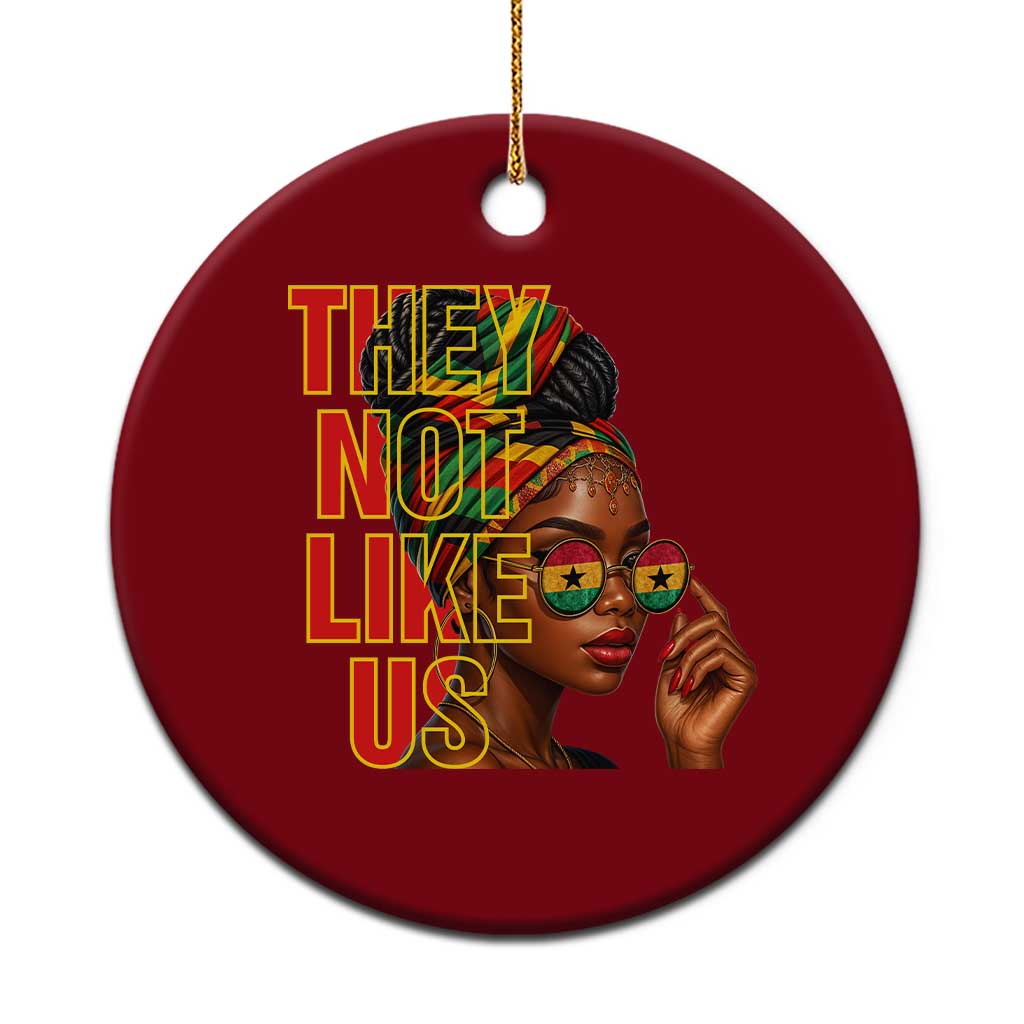 They Not Like Us Afro Queen Ceramic Ornament Melanin Magic Woman witth Headwrap and Sunglasses TS02 1pc Red Print Your Wear