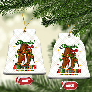 Stepping Into Juneteenth Ceramic Ornament Afro Diva High with African Pride TS02 Print Your Wear
