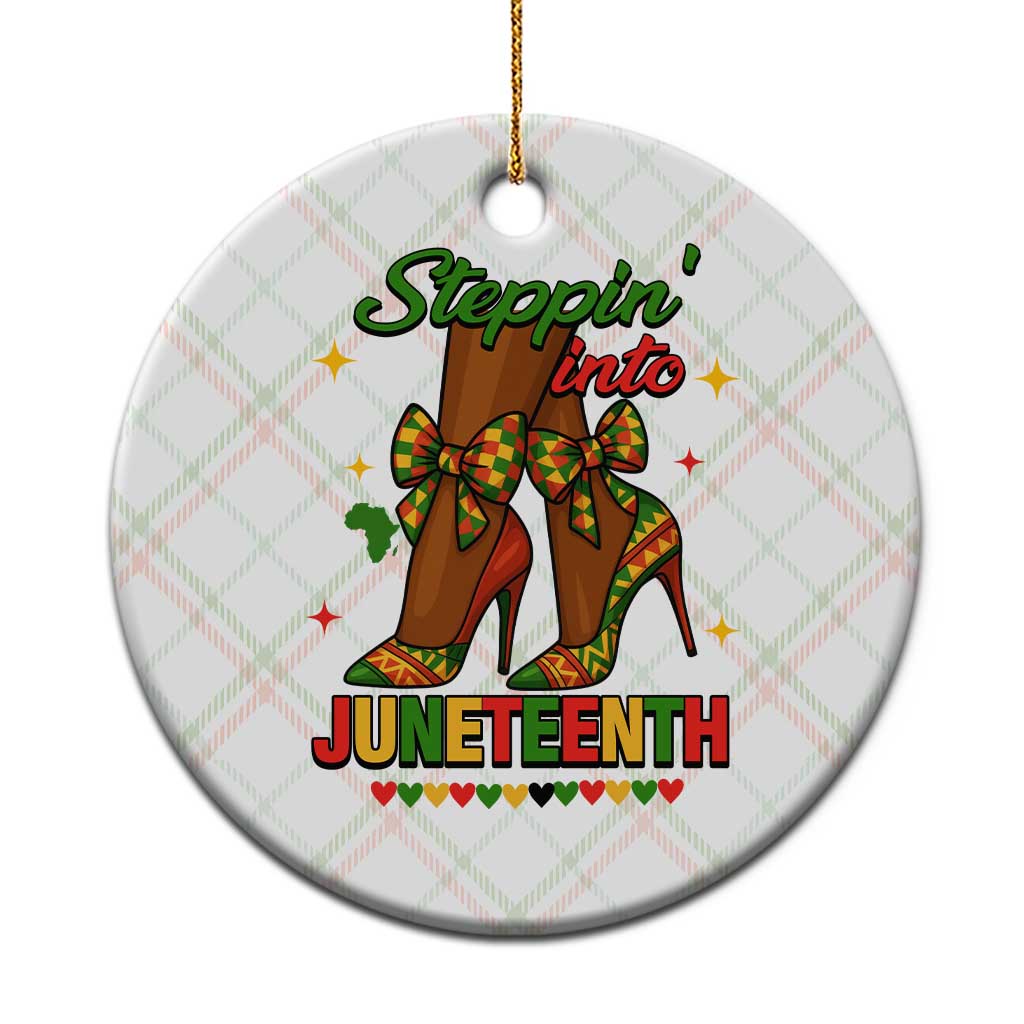 Stepping Into Juneteenth Ceramic Ornament Afro Diva High with African Pride TS02 1pc Christmas Plaid Print Your Wear