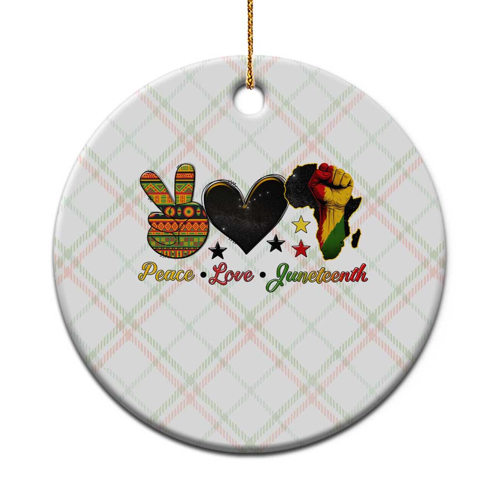 Peace Love Juneteenth Ceramic Ornament 1865 Heart Kente Peace Sign Africa Fist TS02 1pc Christmas Plaid Print Your Wear