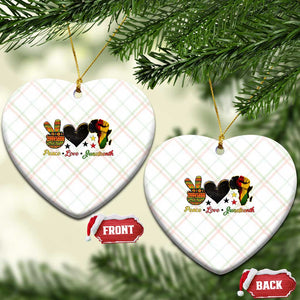 Peace Love Juneteenth Ceramic Ornament 1865 Heart Kente Peace Sign Africa Fist TS02 Print Your Wear