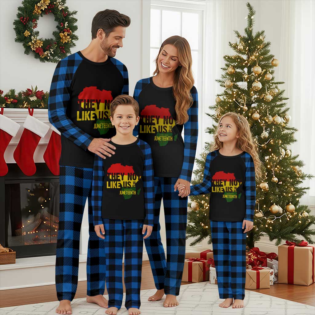 They Not Like Us Juneteenth 1865 Plaid Pajama Set Afrocentric Africa Map Black Pride TS02 Blue Plaid Print Your Wear