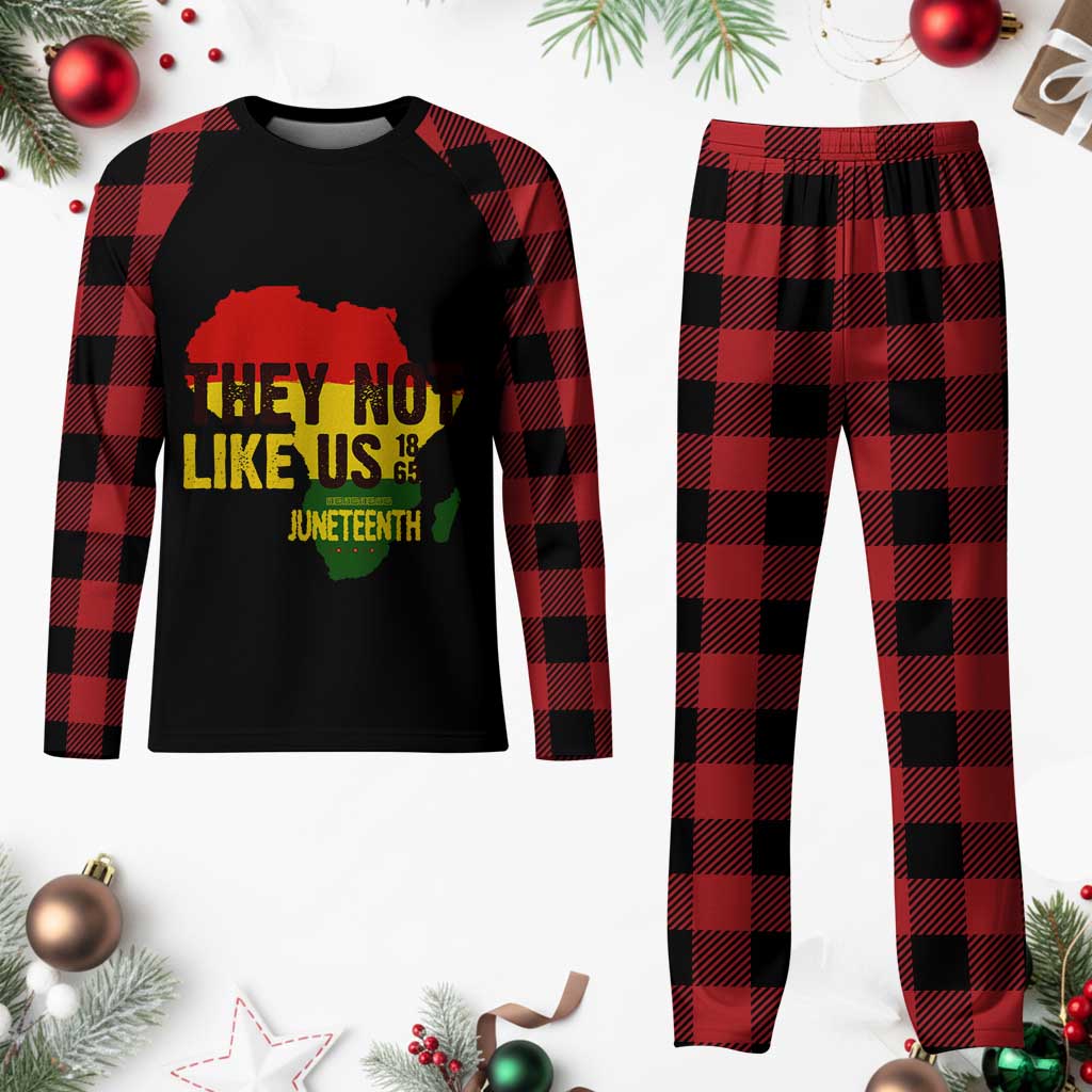 They Not Like Us Juneteenth 1865 Plaid Pajama Set Afrocentric Africa Map Black Pride TS02 Buffalo Plaid Print Your Wear