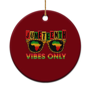 Juneteenth Vibes Only Ceramic Ornament Afro Pride Sunglasses Black History Celebration TS02 1pc Red Print Your Wear
