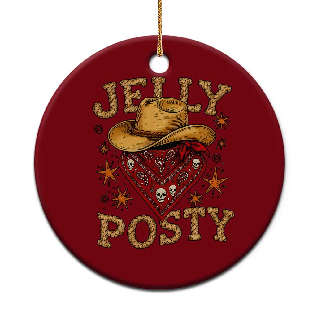 Jelly Posty Cowboy Bandana Ceramic Ornament Funny Country Western Rodeo TS02 1pc Red Print Your Wear