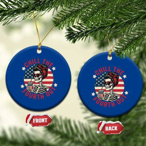 Retro Skeleton 4th of July Ceramic Ornament Chill The Fourth Out Funny Patriotic American Flag TS02 1pc Blue Print Your Wear