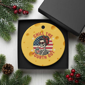 Retro Skeleton 4th of July Ceramic Ornament Chill The Fourth Out Funny Patriotic American Flag TS02 1pc Yellow Cheese Print Your Wear