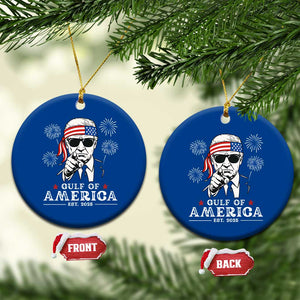 Patriotic Gulf Of USA Est 2025 Ceramic Ornament Funny Trump Happy 4th Of July TS02 1pc Blue Print Your Wear
