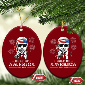 Patriotic Gulf Of USA Est 2025 Ceramic Ornament Funny Trump Happy 4th Of July TS02 Print Your Wear