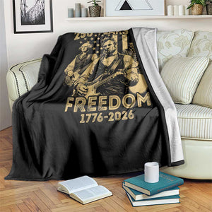 250 Years of Freedom US Presidents Rock Band Throw Blanket Funny Abraham Lincoln George Washington Teddy Roosevelt Concert 1776 to 2026 TS02 Print Your Wear