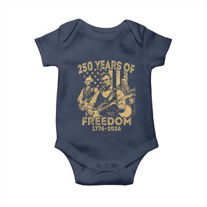 250 Years of Freedom US Presidents Rock Band Baby Onesie Funny Abraham Lincoln George Washington Teddy Roosevelt Concert 1776 to 2026 TS02 Navy Print Your Wear