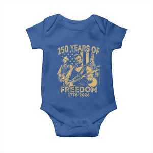 250 Years of Freedom US Presidents Rock Band Baby Onesie Funny Abraham Lincoln George Washington Teddy Roosevelt Concert 1776 to 2026 TS02 Royal Blue Print Your Wear