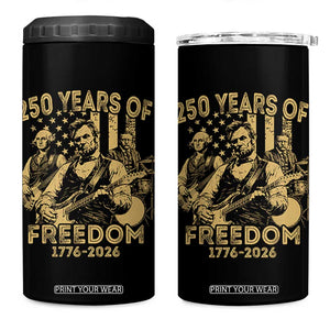 250 Years of Freedom US Presidents Rock Band 4 in 1 Can Cooler Tumbler Funny Abraham Lincoln George Washington Teddy Roosevelt Concert 1776 to 2026 TS02 One Size: 16 oz Black Print Your Wear