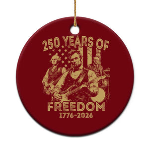 250 Years of Freedom US Presidents Rock Band Ceramic Ornament Funny Abraham Lincoln George Washington Teddy Roosevelt Concert 1776 to 2026 TS02 1pc Red Print Your Wear
