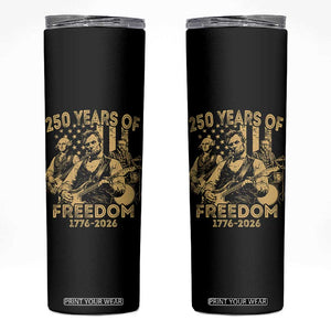 250 Years of Freedom US Presidents Rock Band Skinny Tumbler Funny Abraham Lincoln George Washington Teddy Roosevelt Concert 1776 to 2026 TS02 Black Print Your Wear