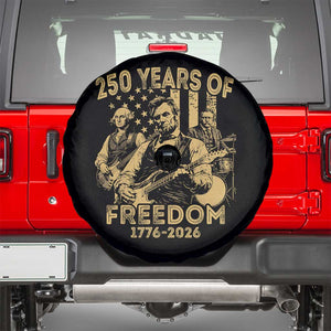 250 Years of Freedom US Presidents Rock Band Spare Tire Cover Funny Abraham Lincoln George Washington Teddy Roosevelt Concert 1776 to 2026 TS02 Black Print Your Wear