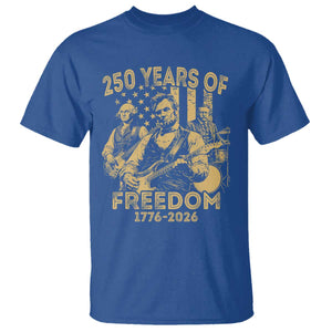 250 Years of Freedom US Presidents Rock Band T Shirt Funny Abraham Lincoln George Washington Teddy Roosevelt Concert 1776 to 2026 TS02 Royal Blue Print Your Wear