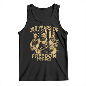 250 Years of Freedom US Presidents Rock Band Tank Top Funny Abraham Lincoln George Washington Teddy Roosevelt Concert 1776 to 2026 TS02 Black Print Your Wear