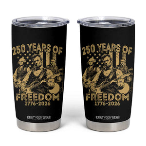 250 Years of Freedom US Presidents Rock Band Tumbler Cup Funny Abraham Lincoln George Washington Teddy Roosevelt Concert 1776 to 2026