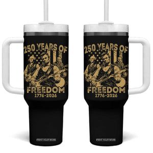 250 Years of Freedom US Presidents Rock Band Tumbler With Handle Funny Abraham Lincoln George Washington Teddy Roosevelt Concert 1776 to 2026 TS02 One Size: 40 oz Black Print Your Wear