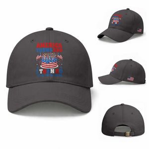 America Turns 250 I Turn 50 Funny 1976 Birthday Baseball Cap American Flag Cake 1776 to 2026 Semiquincentennial TS02 Baseball Cap Universal Fit Dark Gray Print Your Wear