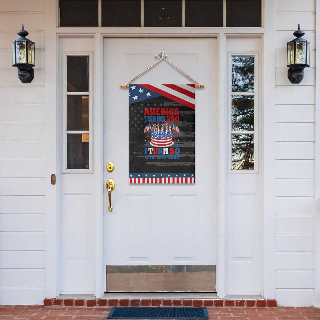America Turns 250 I Turn 50 Funny 1976 Birthday Patriotic Garden Flag American Flag Cake 1776 to 2026 Semiquincentennial